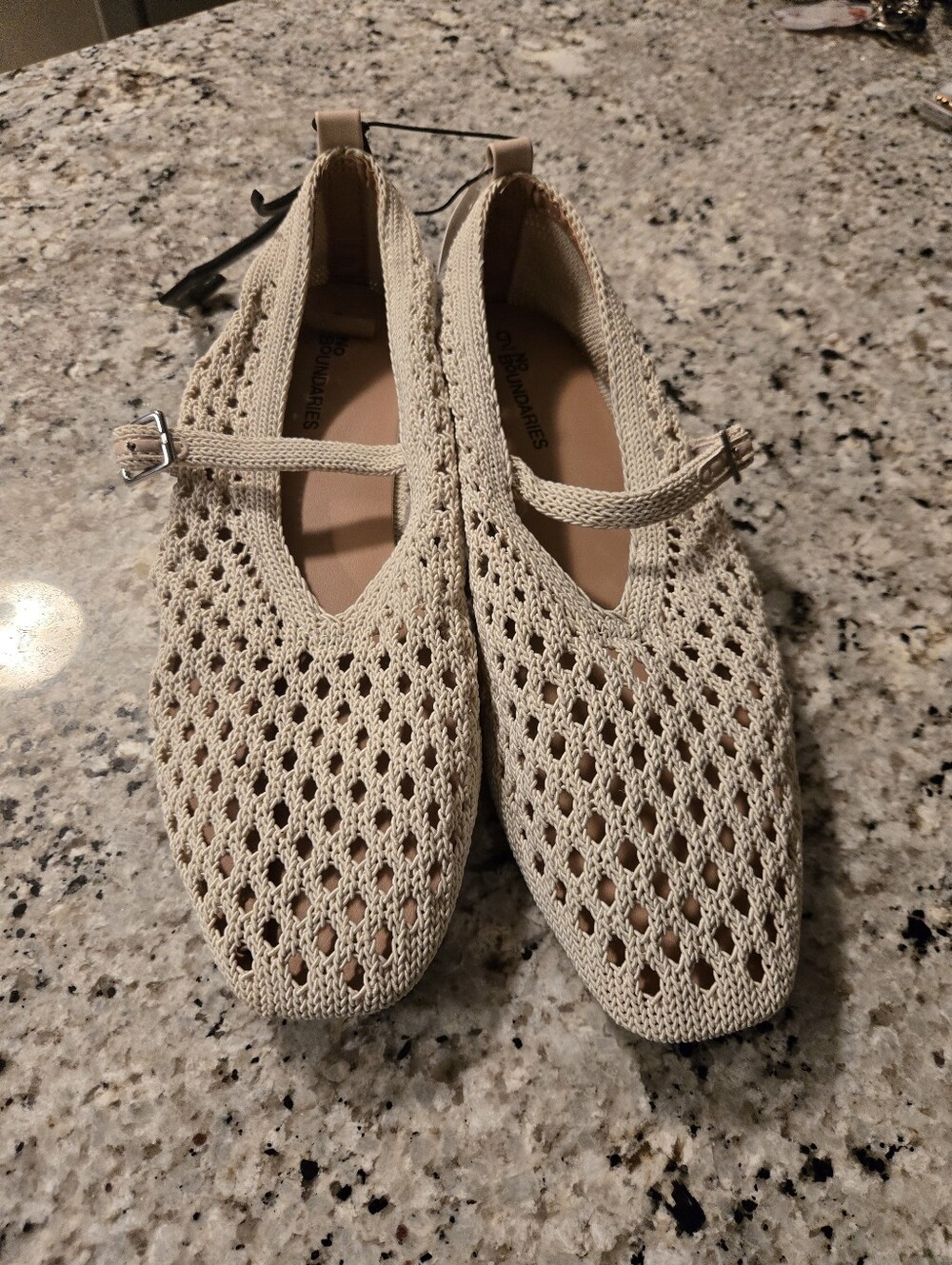Breezy Knit Flats - Cream Colored